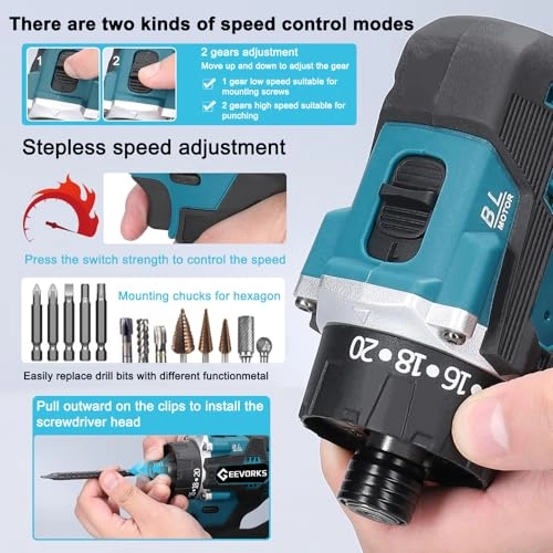 Electric Drill - 21V 1300mAh