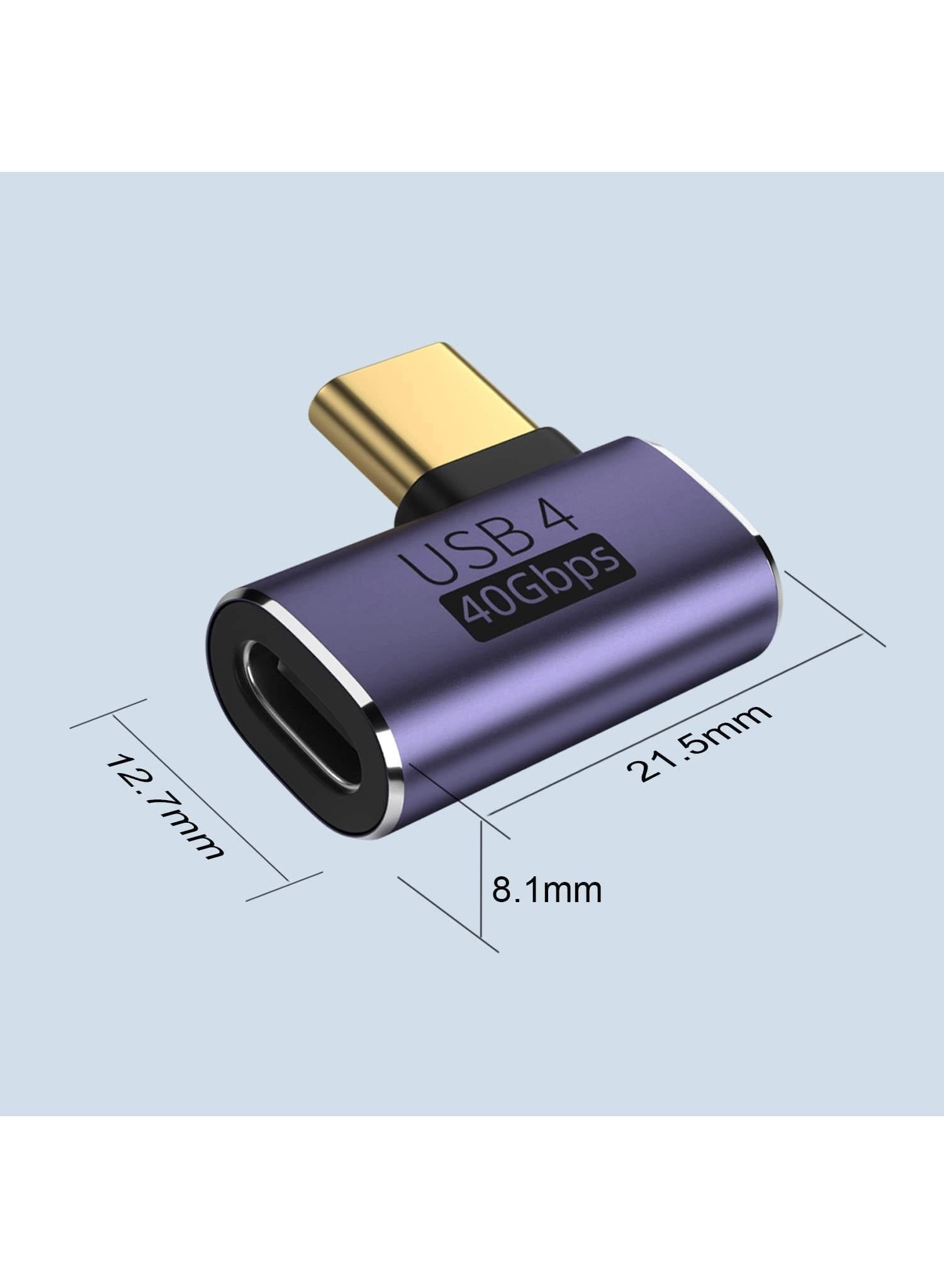 Right Angle USB C Adapter - USB-C to USB-C 90 Degree 100W