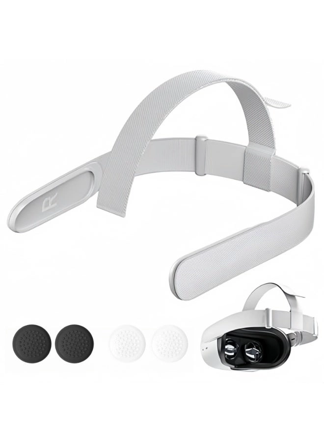 Generic Quest2 Head Strap - Adjustable + Controller Thumb Grip Caps - 4pcs