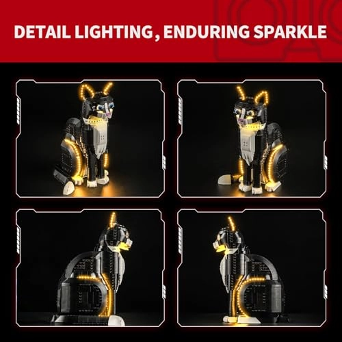 LED Light for LEGO Ideas Black and White Cat 21349
