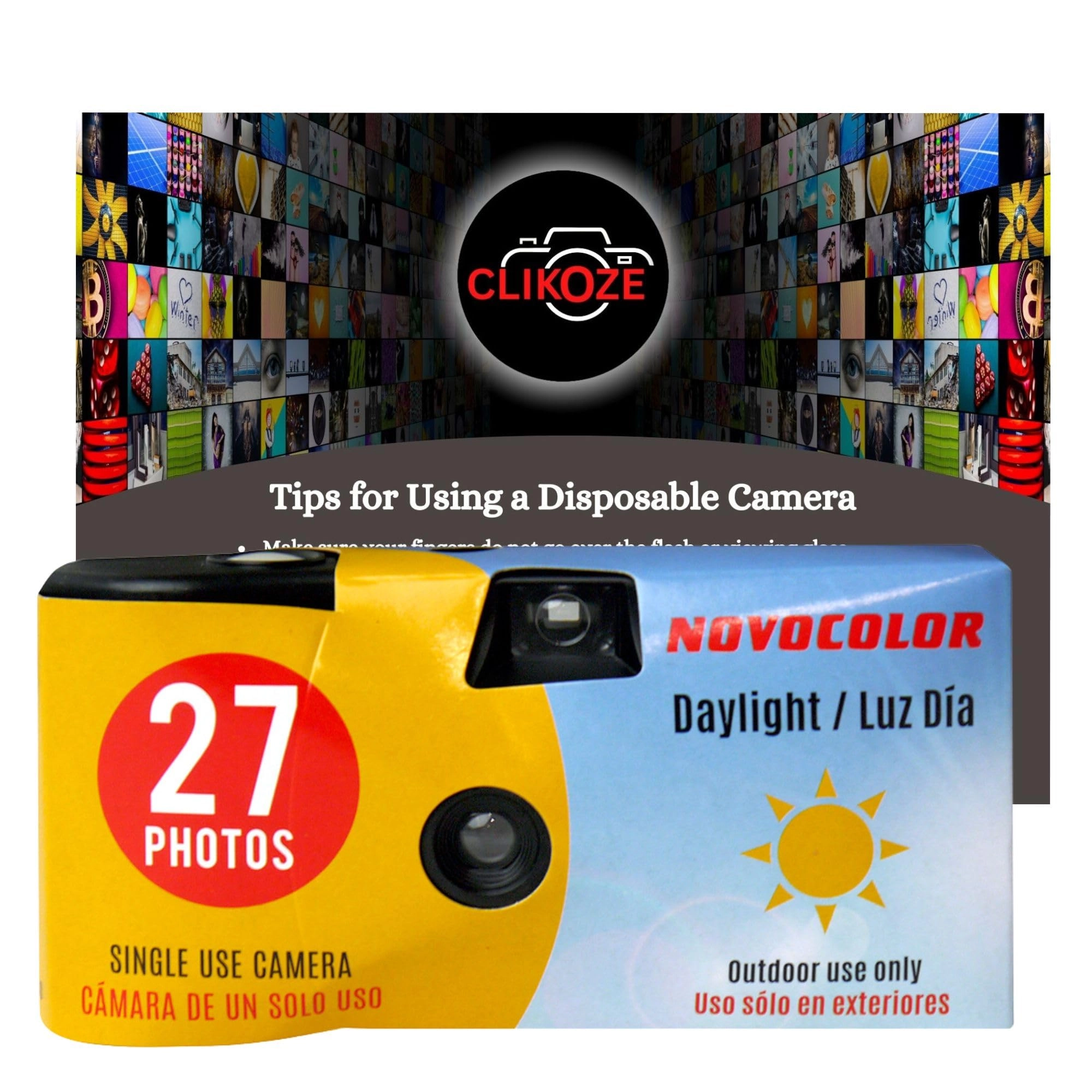 Clikoze Novocolor Daylight - 27 exposures 35mm + Photography Tips Card