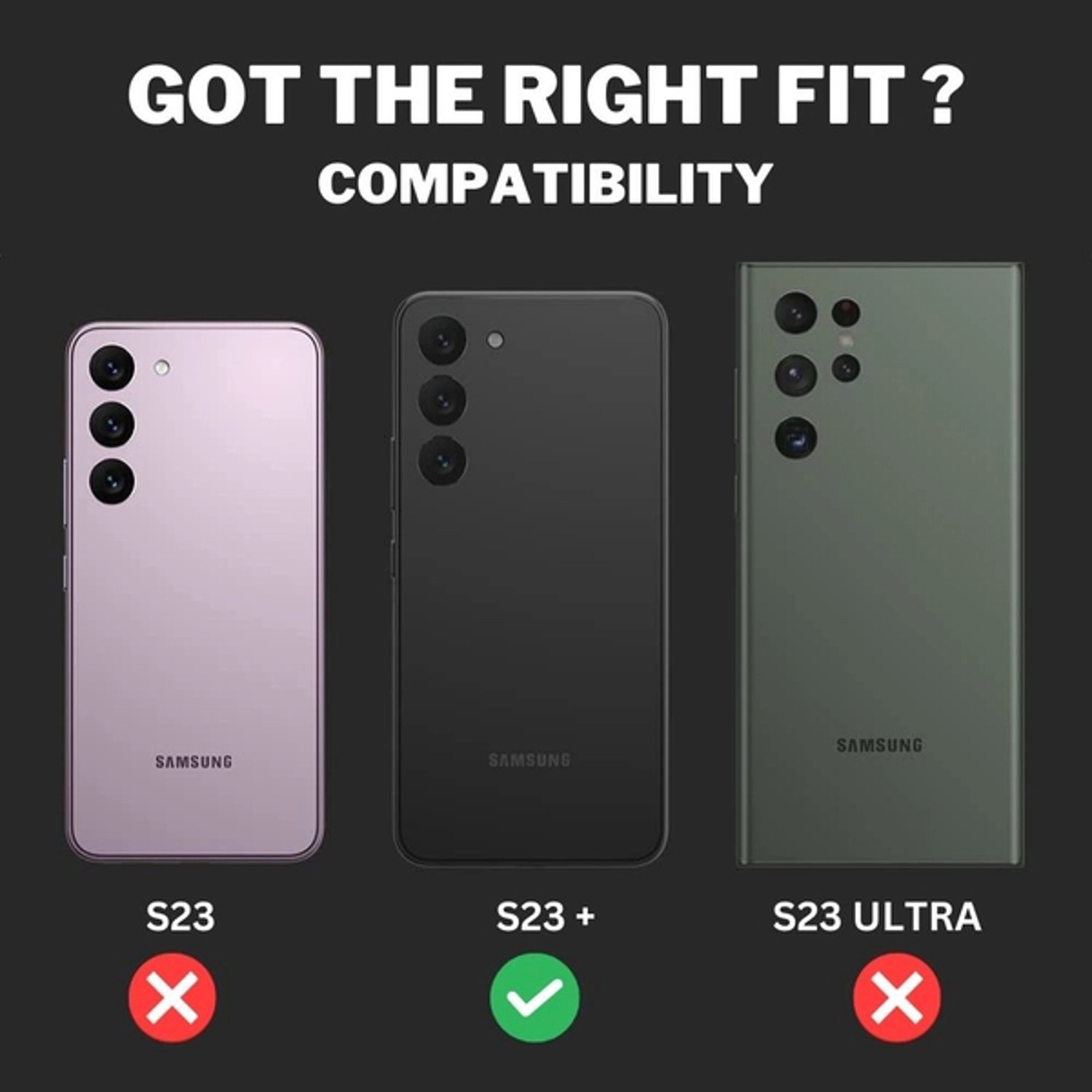 Case Clear with Screen Protector for Samsung Galaxy S23 Plus