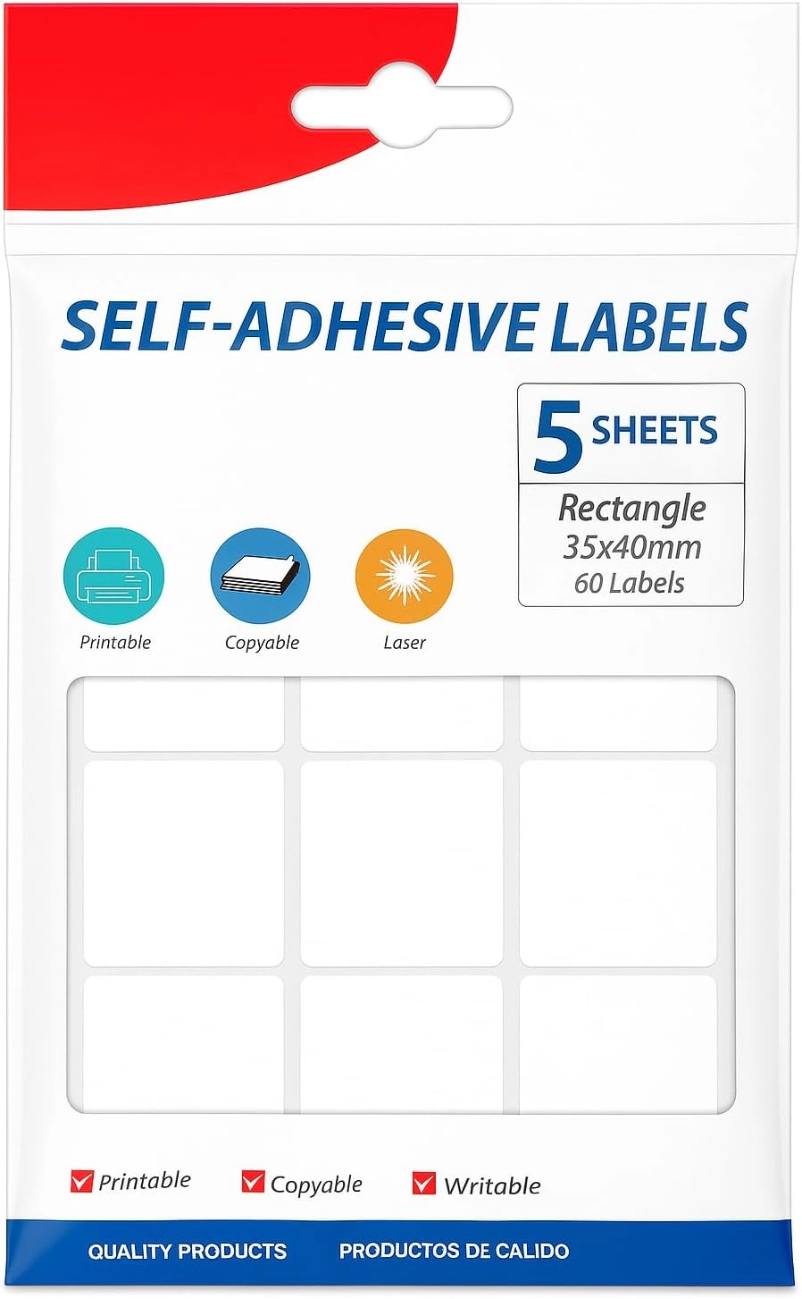 FITTO Adhesive Labels - 5 Sheets 35x40mm