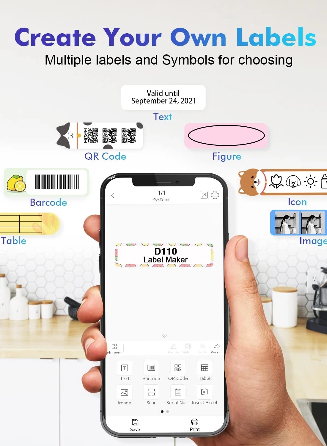 D110 - thermal printing 15mm