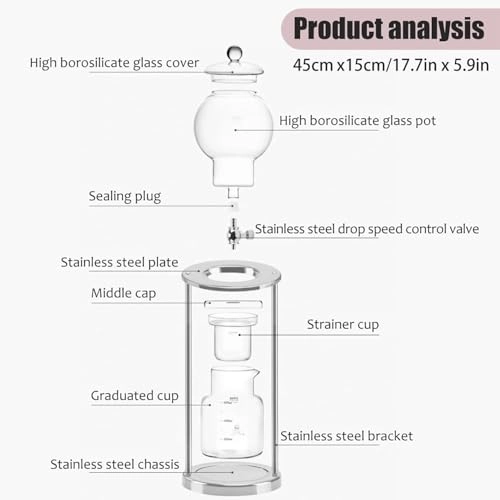 Cold Brew Drip Coffee Maker - 800ml High Borosilicate Glass