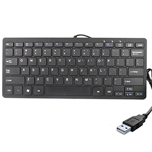 78 Key USB Wired Slim Mini Thin Compact Keyboard - QWERTY Wired