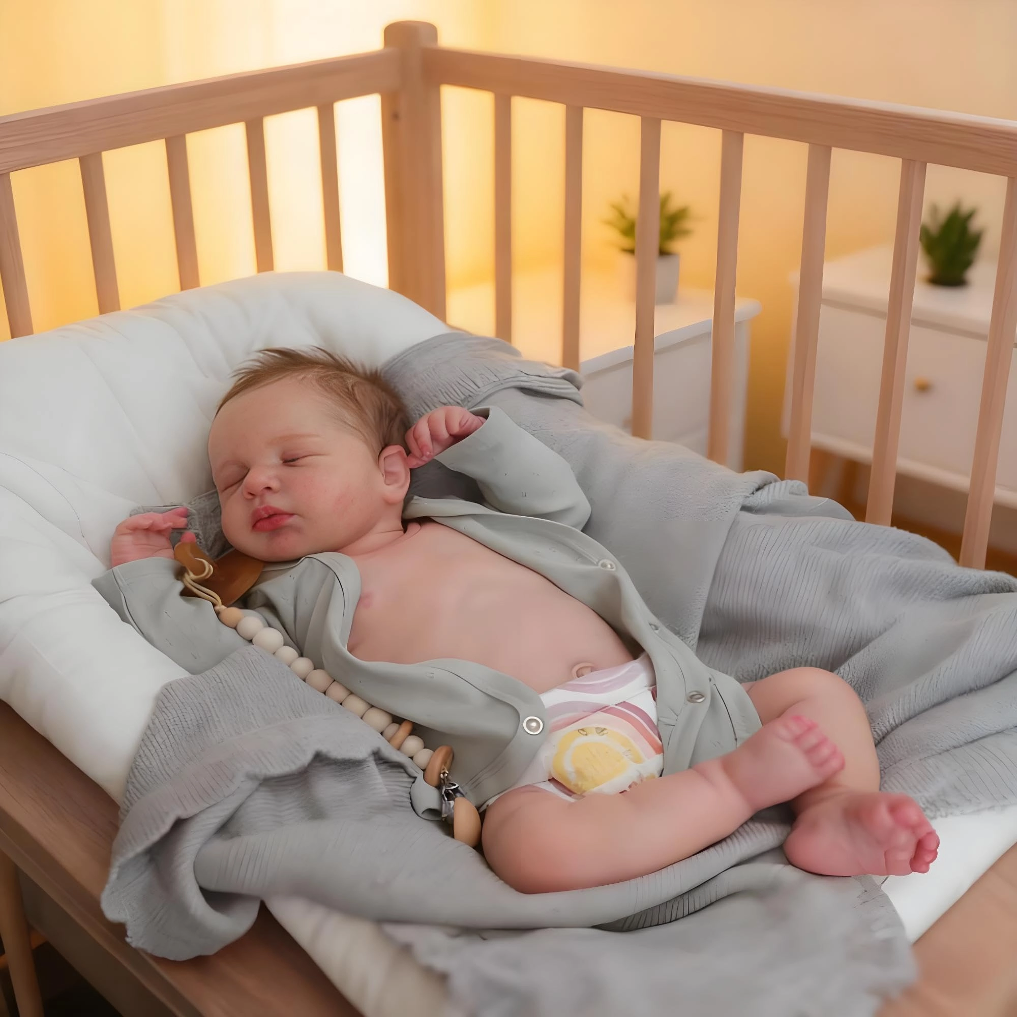 Reborn Baby Doll - 18 Inch Silicone Vinyl Rooted Hair Bundle