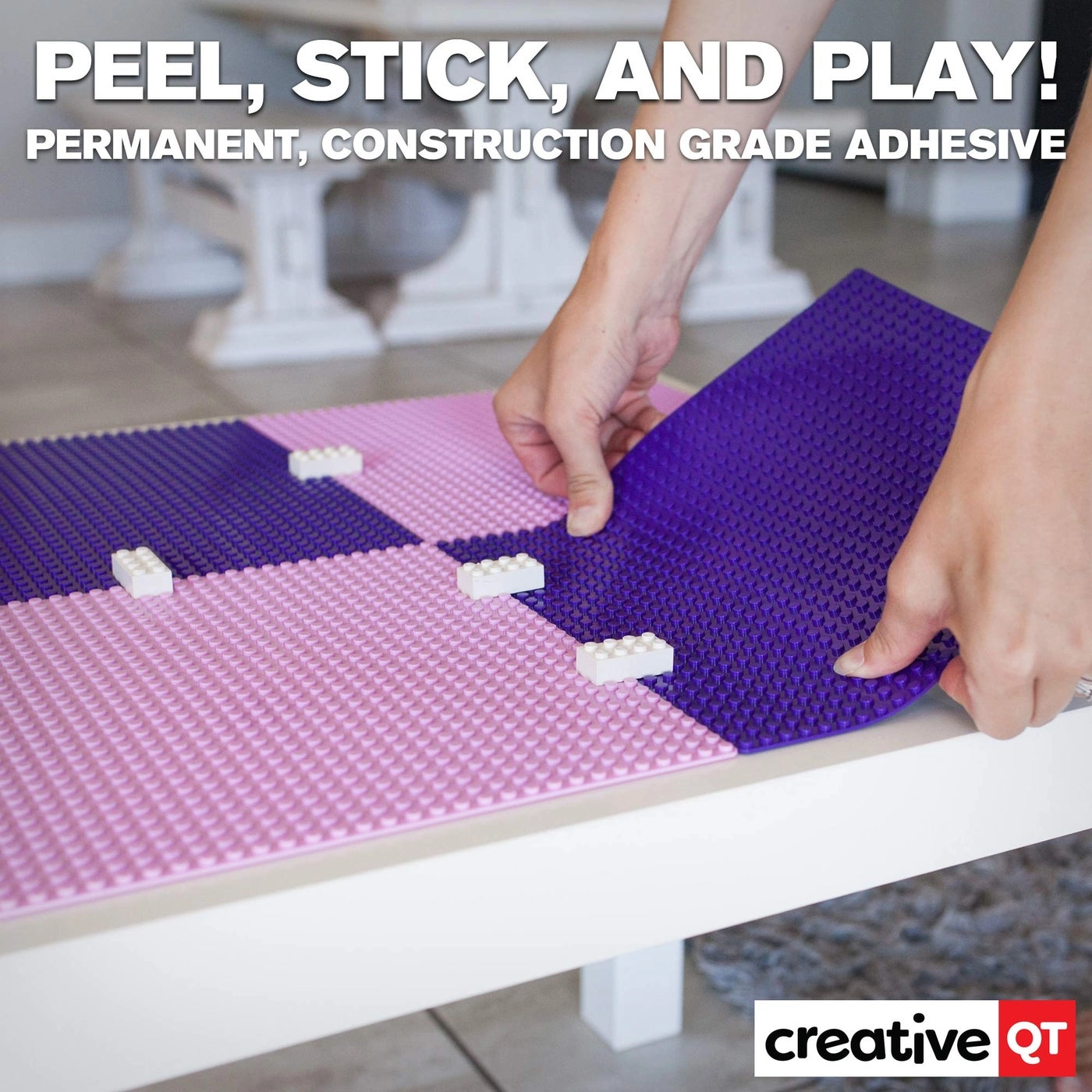 Peel-and-Stick Stackable Baseplates - 4 pcs