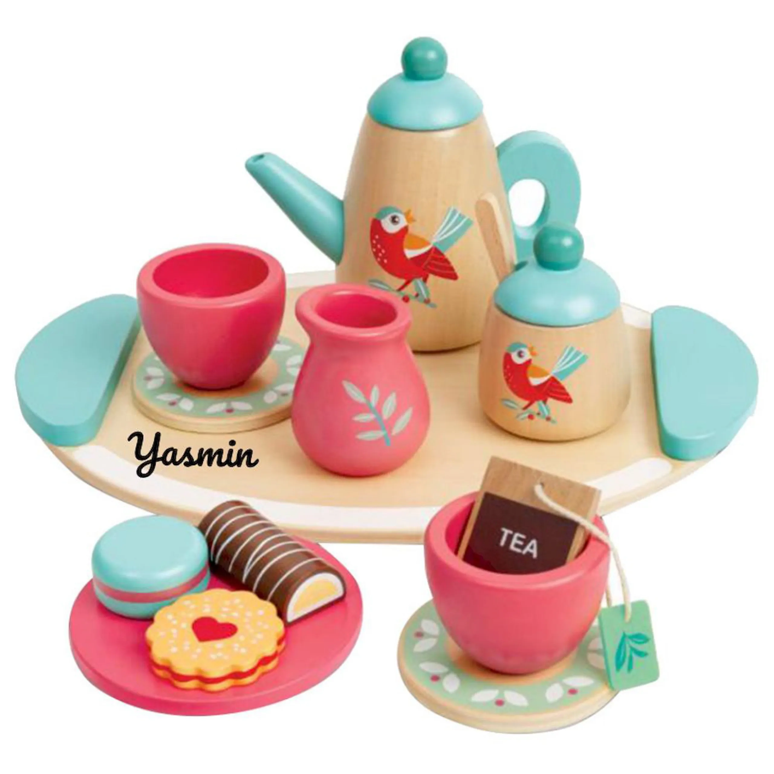 Hape Personalized Tea Time Wooden Play Set - 14 pcs (PRS-531-E3207)