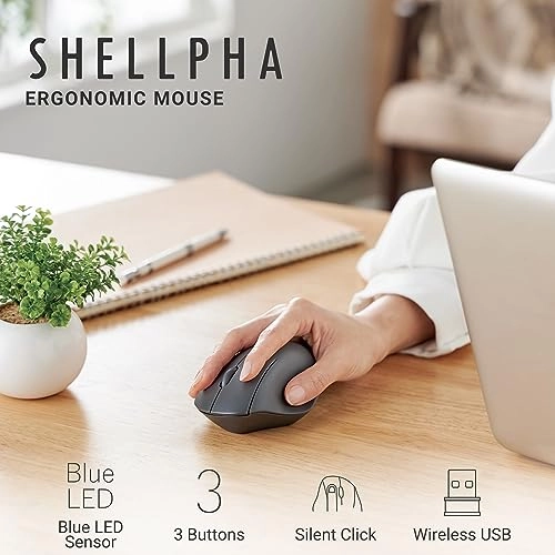 SHELLPA Ergonomic Mouse - Wireless