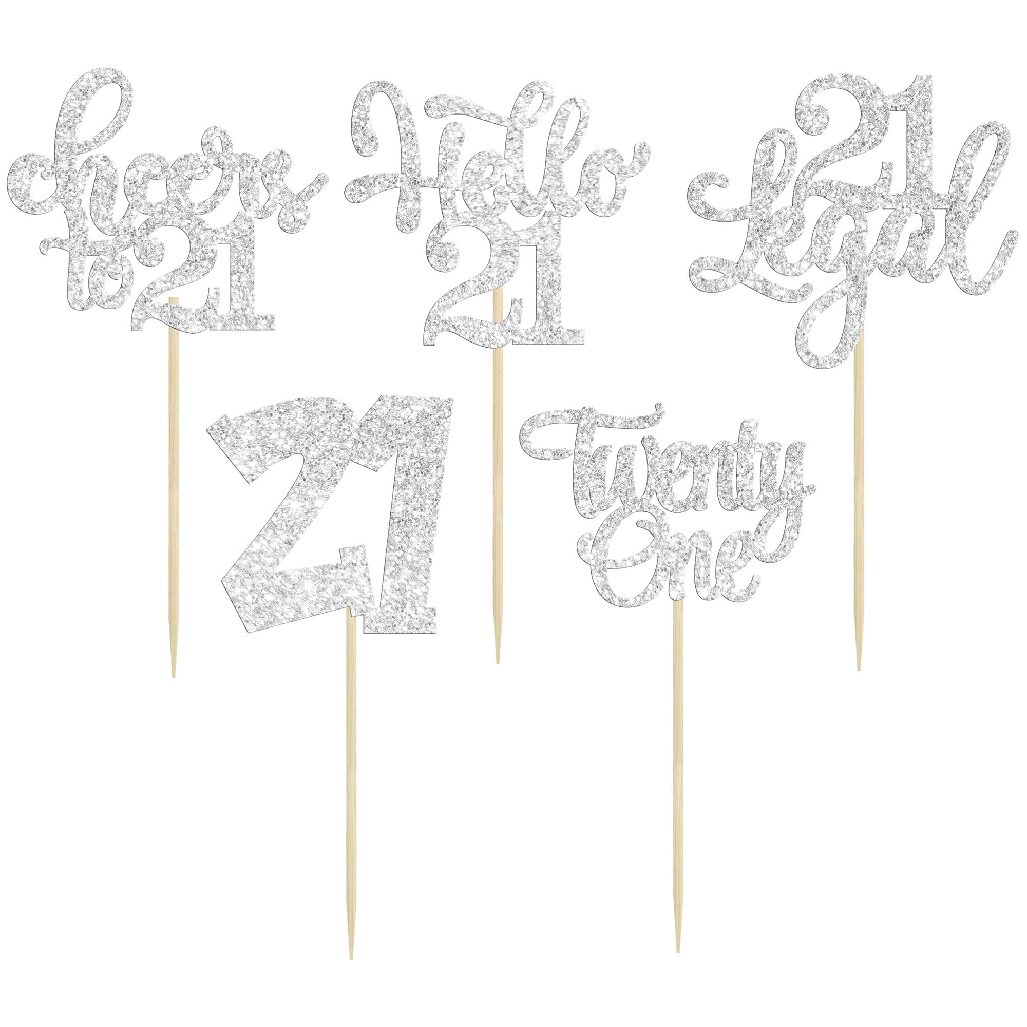 21st Birthday Cupcake Toppers - 30Pcs