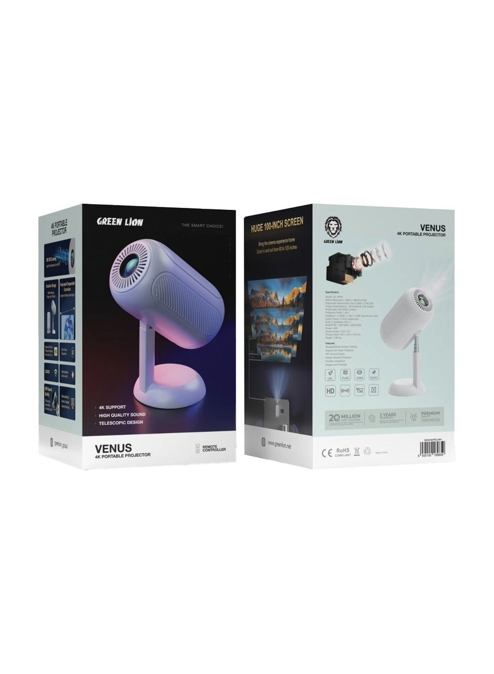 Venus GNVE4KPROJWH 240 ANSI lumens