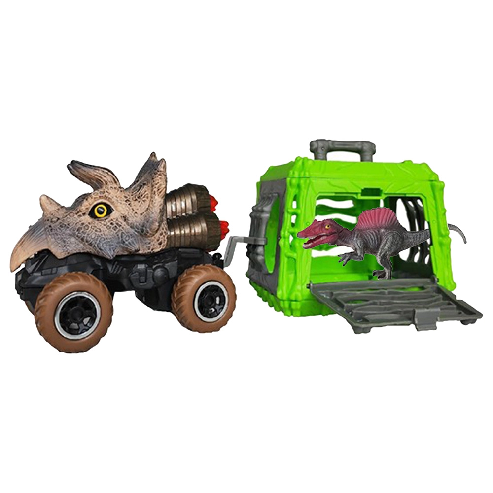 SAMBOX Pull Back Dinosaur with Cage - 1*Dinosaur, 1*Cage