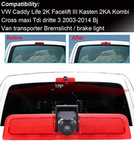 Brake Light Reversing Camera + Rear View Mirror Monitor - Night vision 628 x 586 pixels