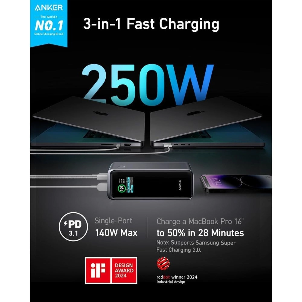 PowerCore - 27650 mAh 250W 1 USB-A 2 USB-C