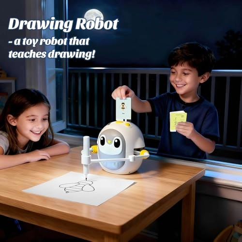 Drawing Robot - 200 Cards 12 colored pencils 6 painting brushes