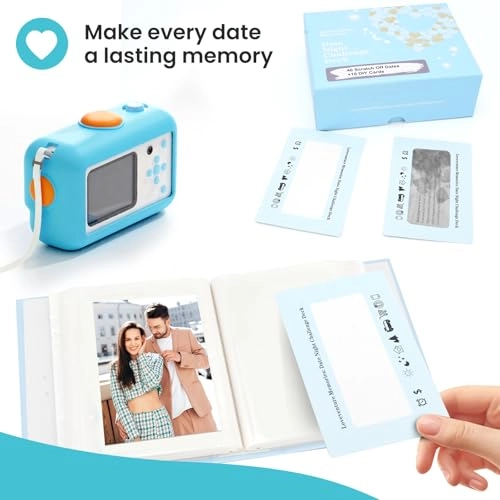 Date Ideas Scratch-Off Card Game - 40 Cards 10 Blank Cards Memory Album