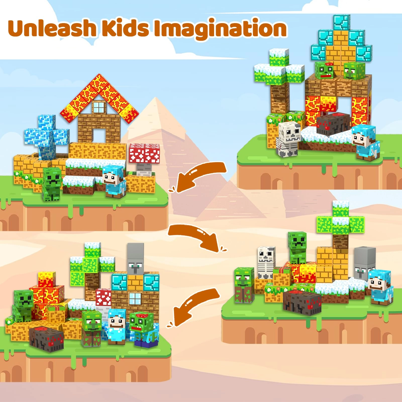 Magnetic Blocks - 100 pcs