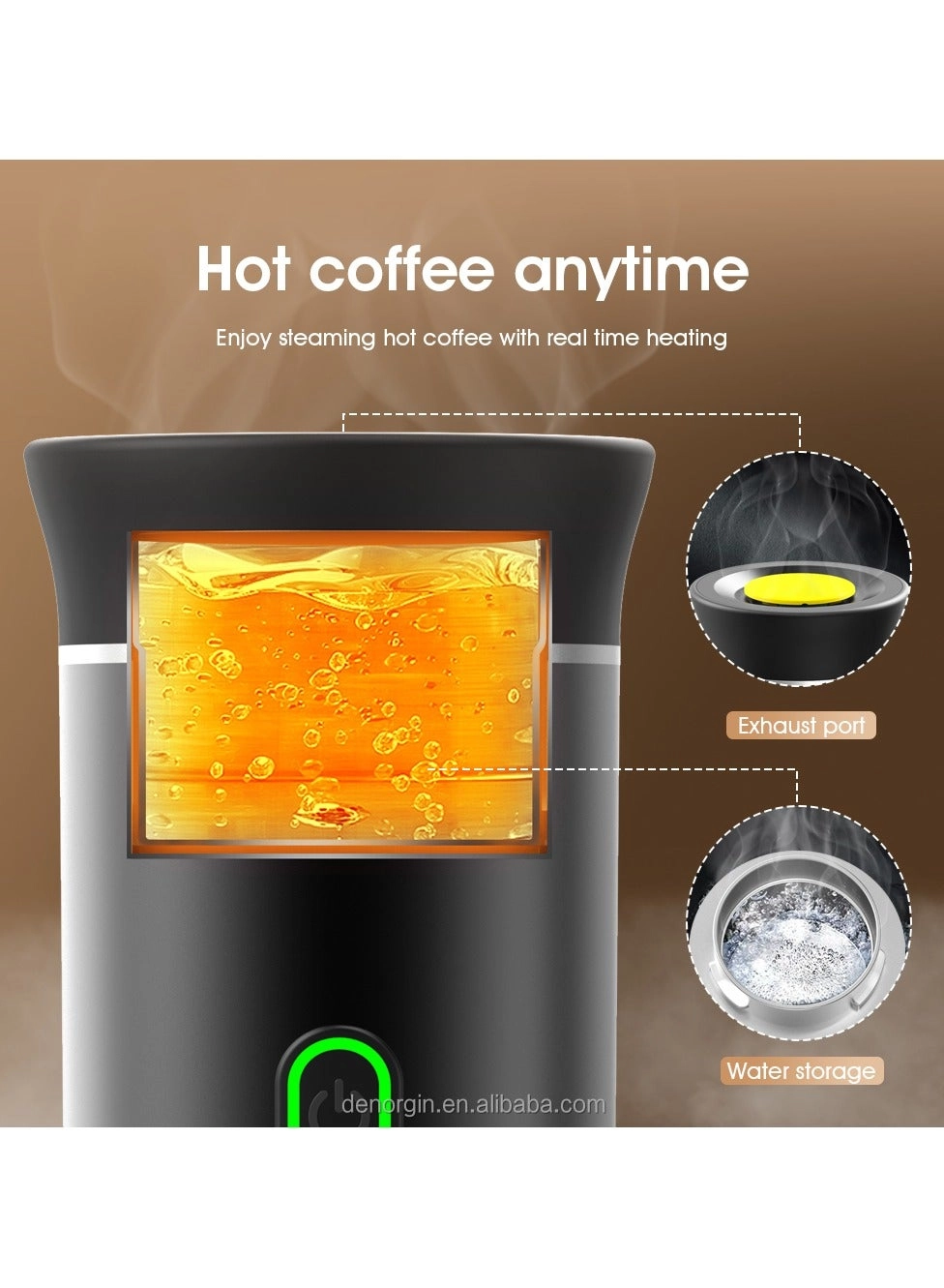 Portable Electric Self-Heating Espresso Machine - Car Mini Rechargeable Type-C USB