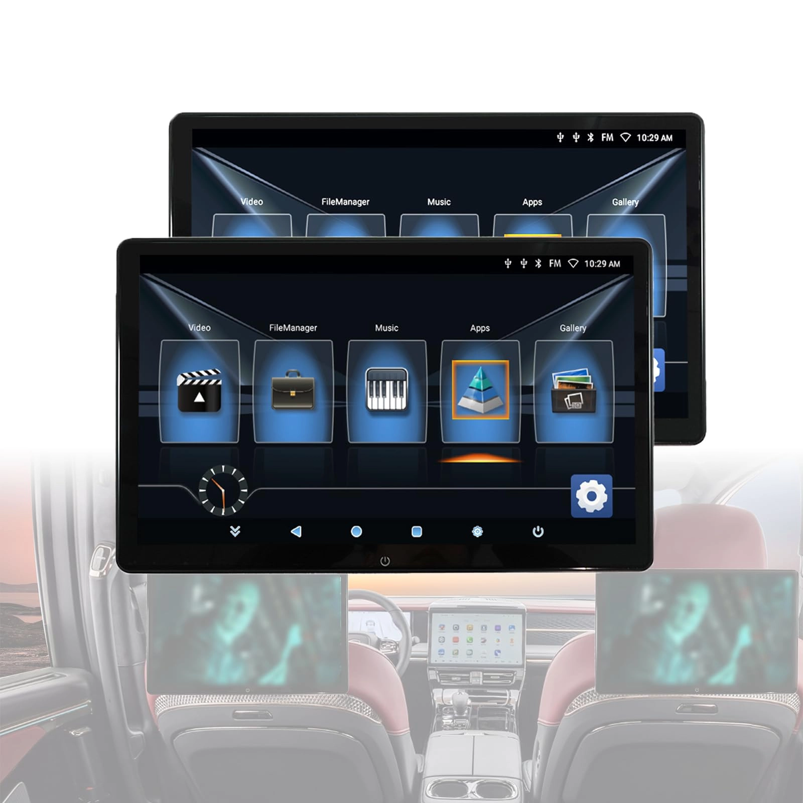 Car Headrest Display - 14-inch