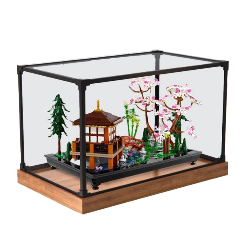 Display Case (10315) - Clear Acrylic 40x25x25cm Black Bottom+background