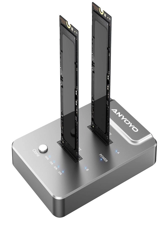 ANYOYO NVMe M.2 Clone SSD Enclosure - Dual Bay