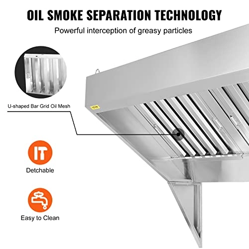 Commercial Exhaust Hood - 4FT Under Cabinet Mount Stainless Steel