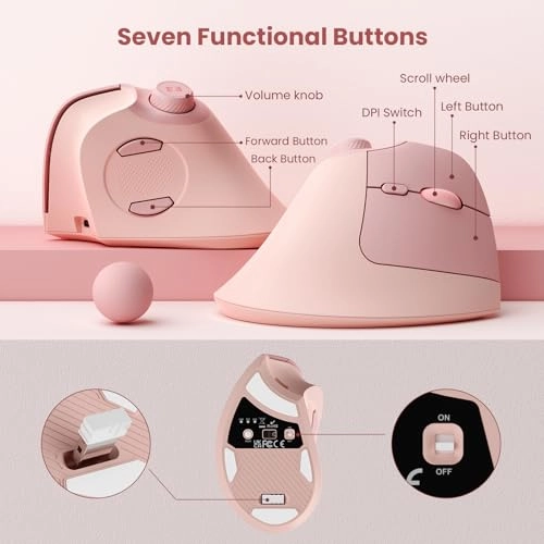 Ergonomic Vertical Mouse - Bluetooth, USB