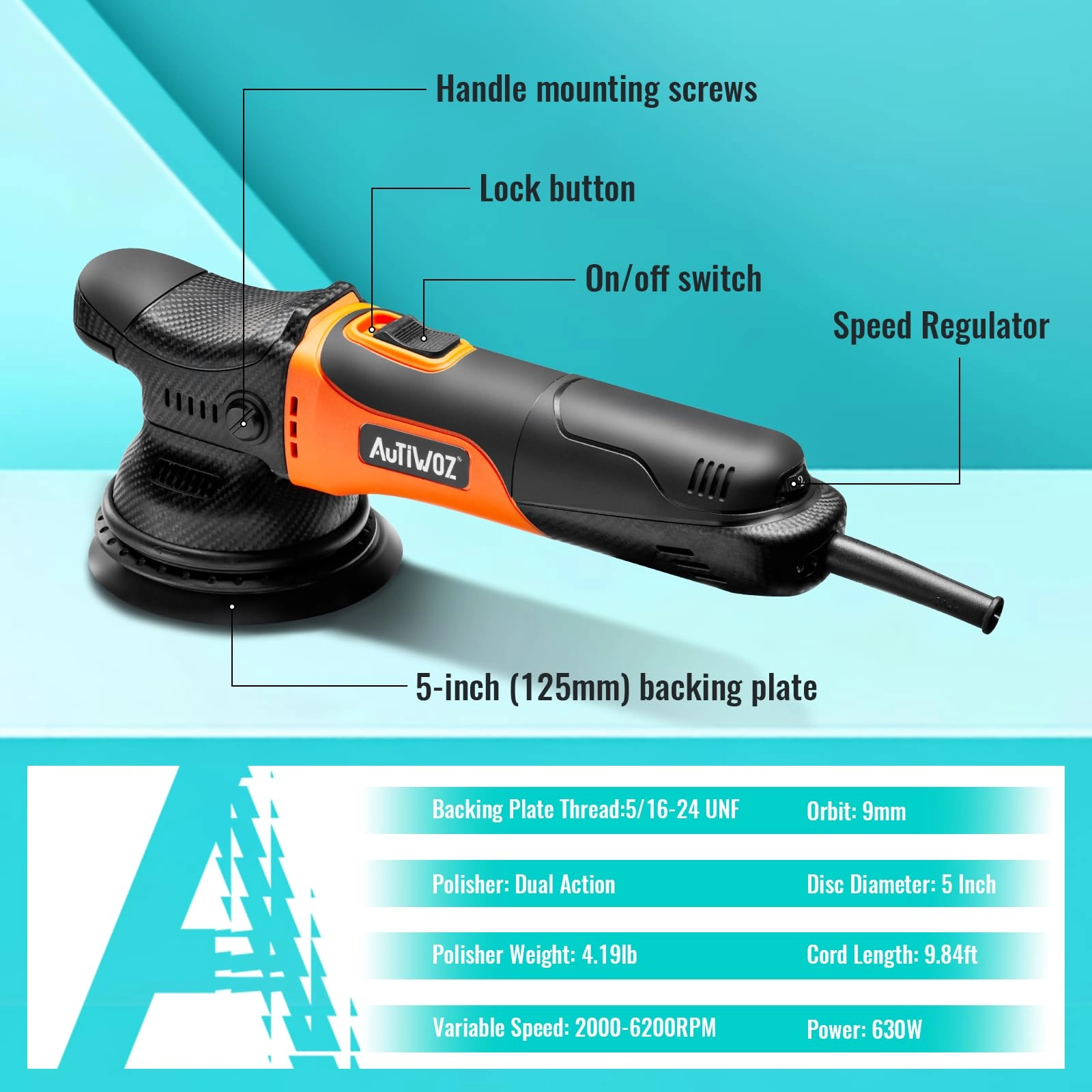 Car Buffer Polisher - 630 Watts 5 Inch
