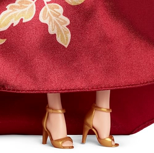 Signature Lunar New Year Fashion Doll - Red Dress Gold Peony Pattern Ages 6+