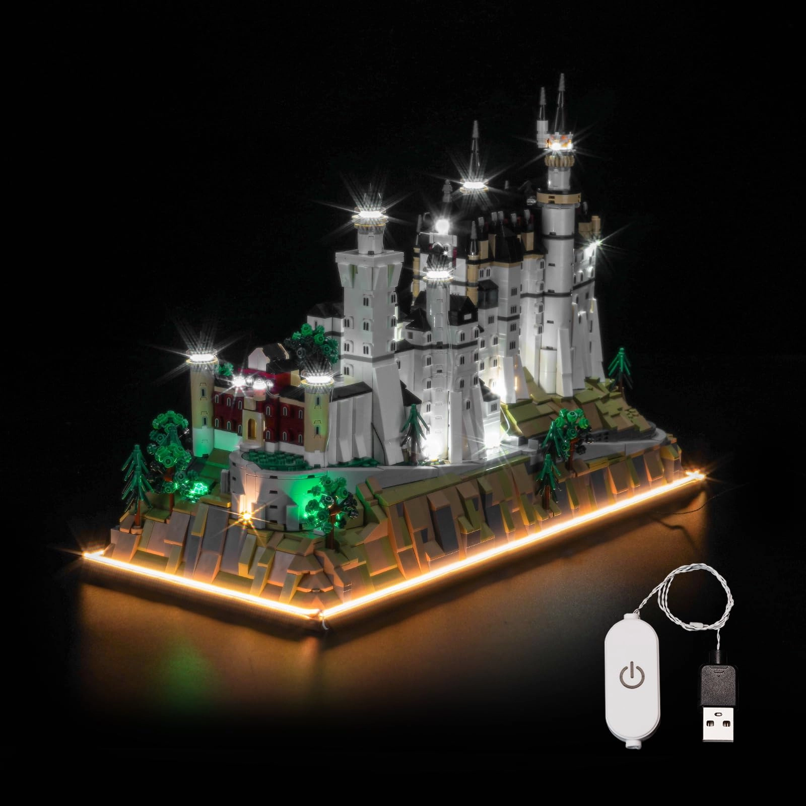 LocoLee Light kit Compatible with Lego 21063 Neuschwanstein Castle Architecture - Multicolor Standard Version