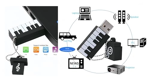 Novelty Cartoon Piano Flash Drive - USB 3.0 64GB