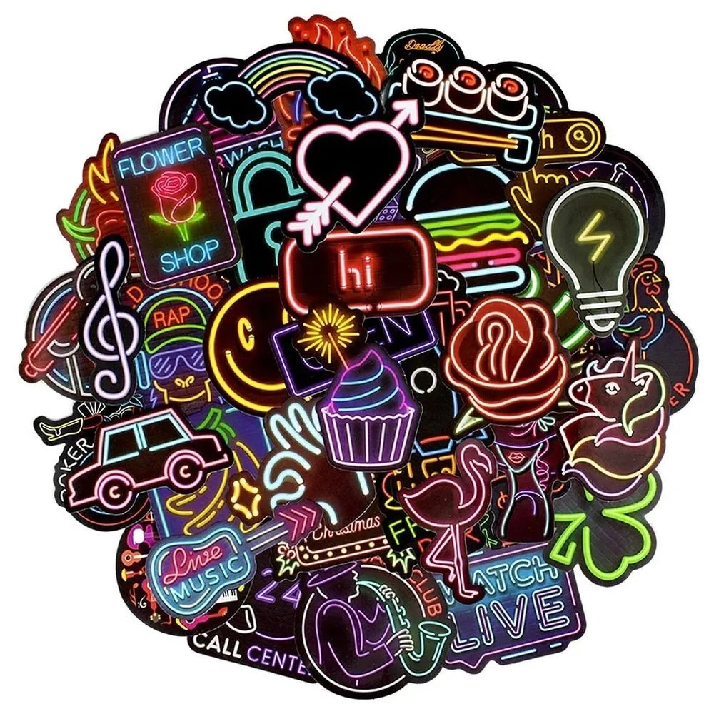 ESSEN Neon Sticker Book Waterproof 50 pcs