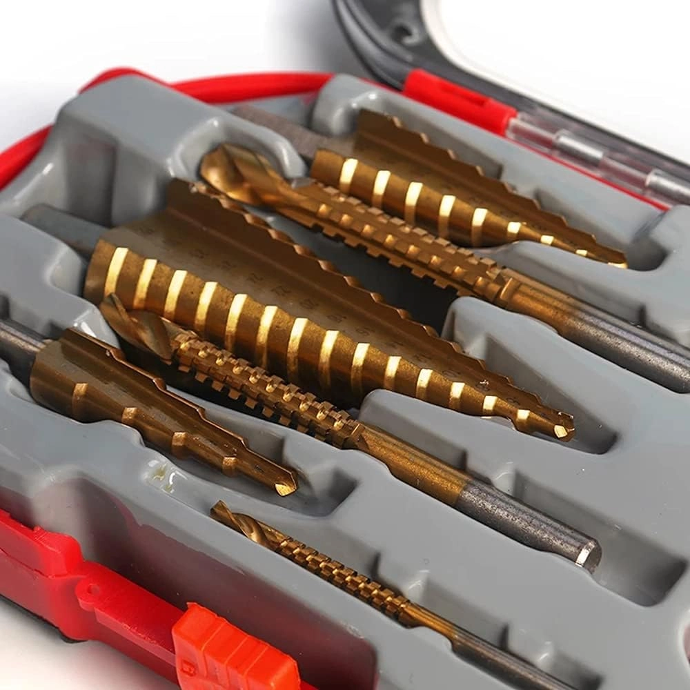 Triangular shank step drill - HSS 3pcs + Saw drill - Titanium plating 3pcs