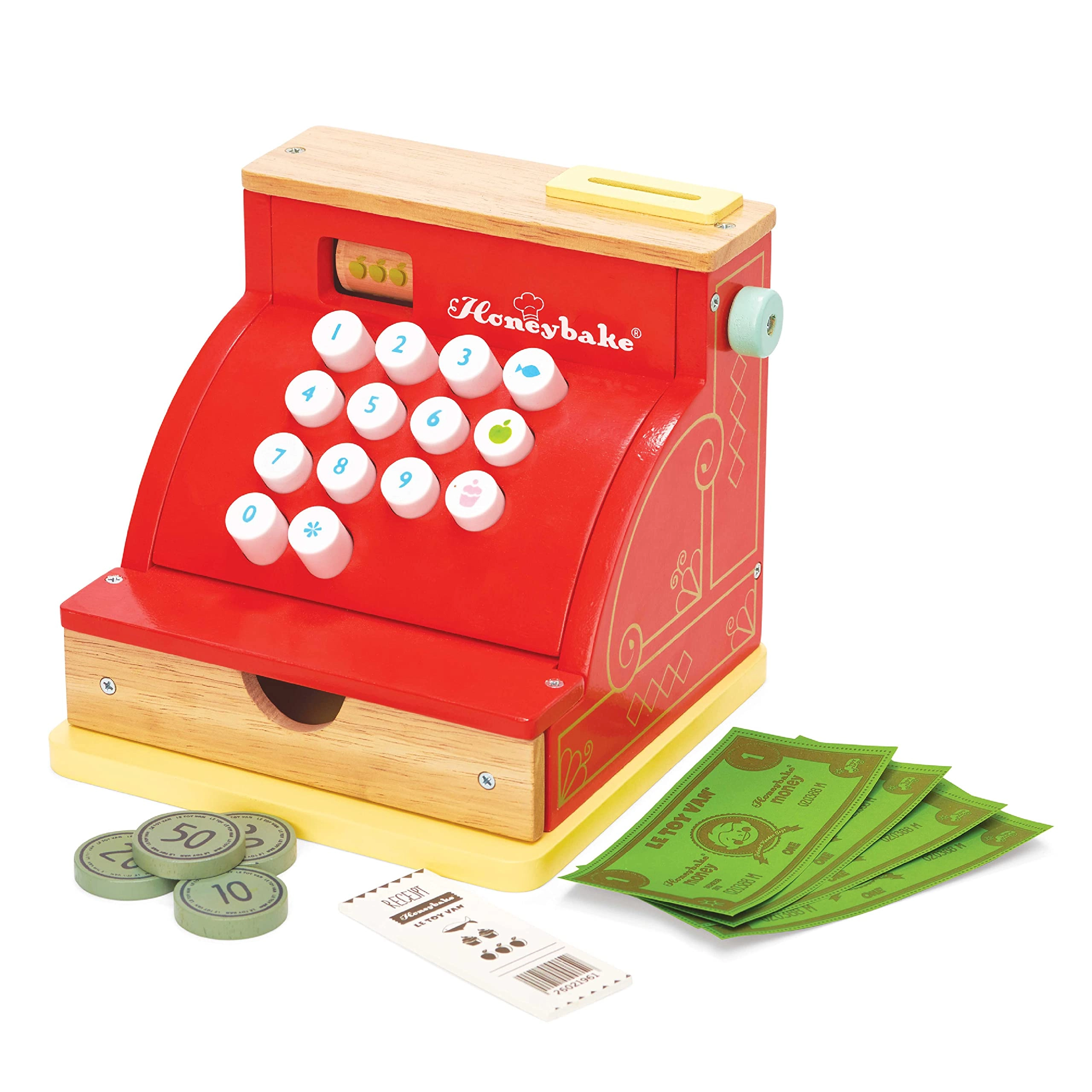 Le Toy Van Wooden Honeybake Toy Cash Register - Role Play Play Money