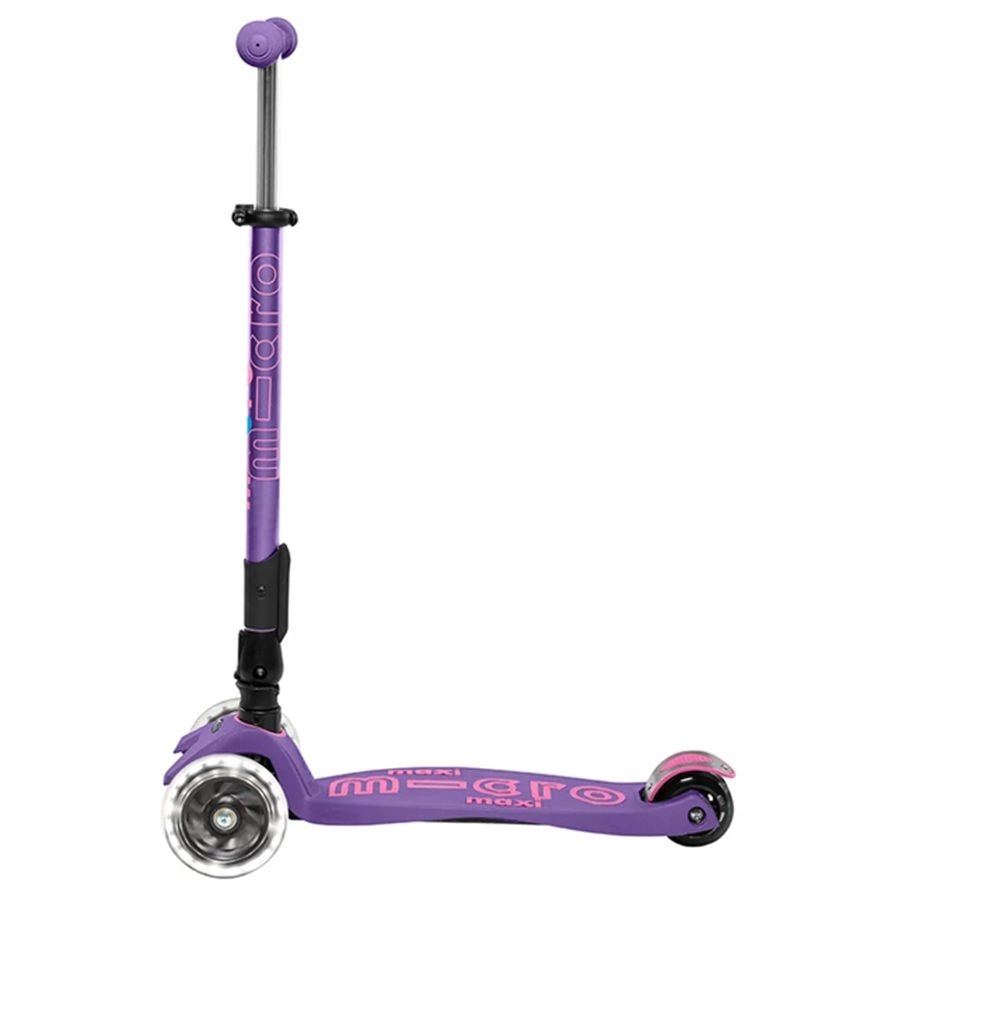 Maxi Deluxe 3-Wheel Kick Scooter – 120/80 mm LED Foldable