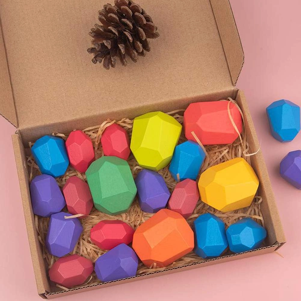 woobles Wooden Stone Toy - 2-5 years 21 pieces