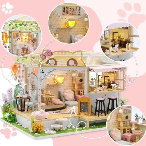 Dollhouse Miniature - Cat Cafe Garden