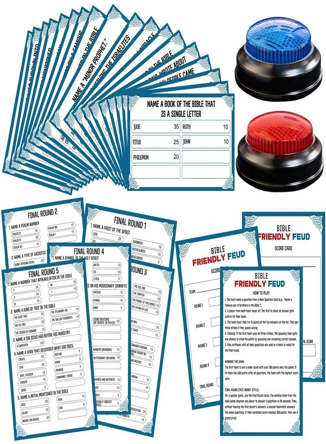 IIDEA Family Friendly Feud Card Game - 2 Answer Buzzers Trivia