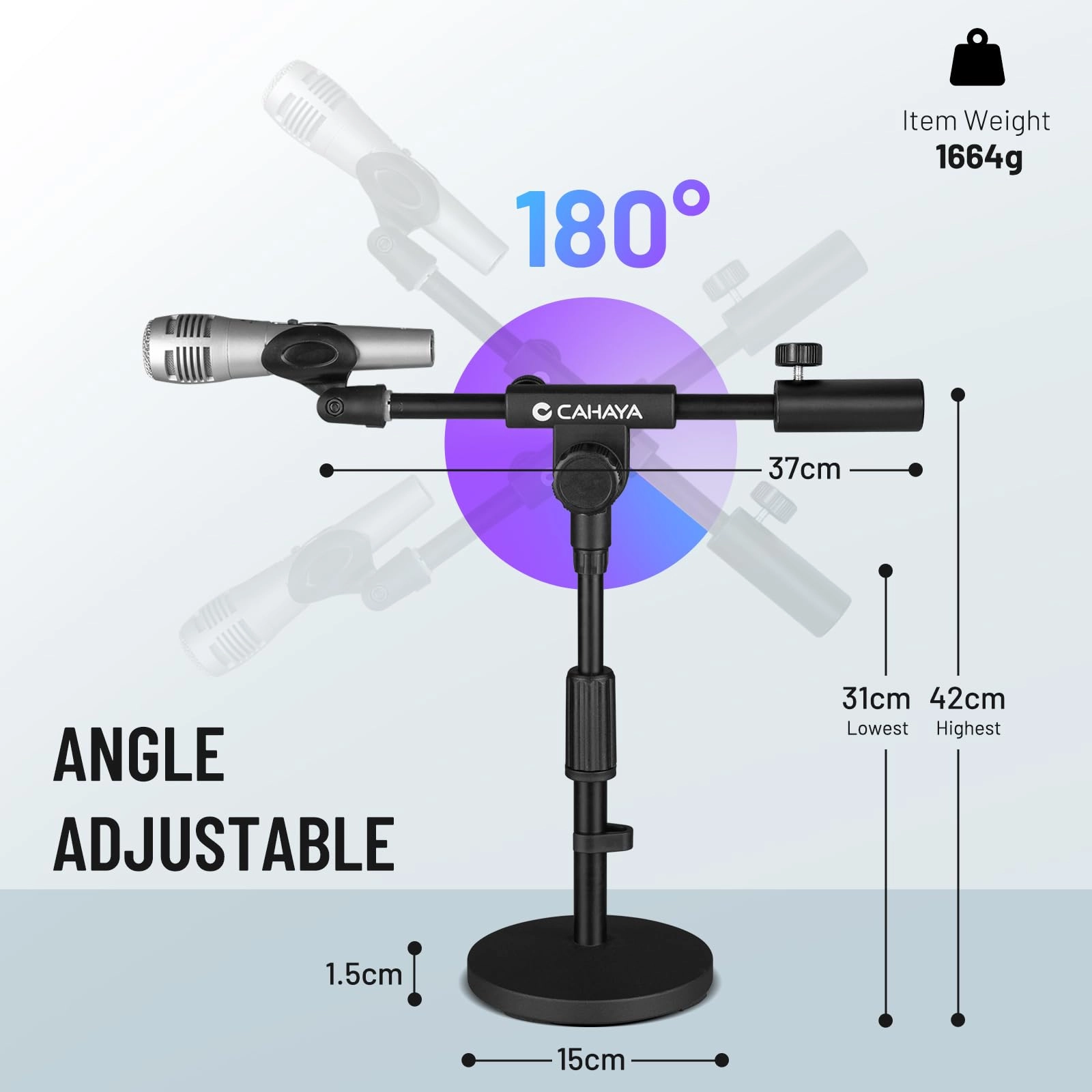 Desktop Microphone Stand - Black Tripod