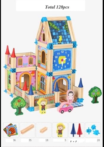 Master of Architecture - Wooden Castle Doll House Set Figures Car
