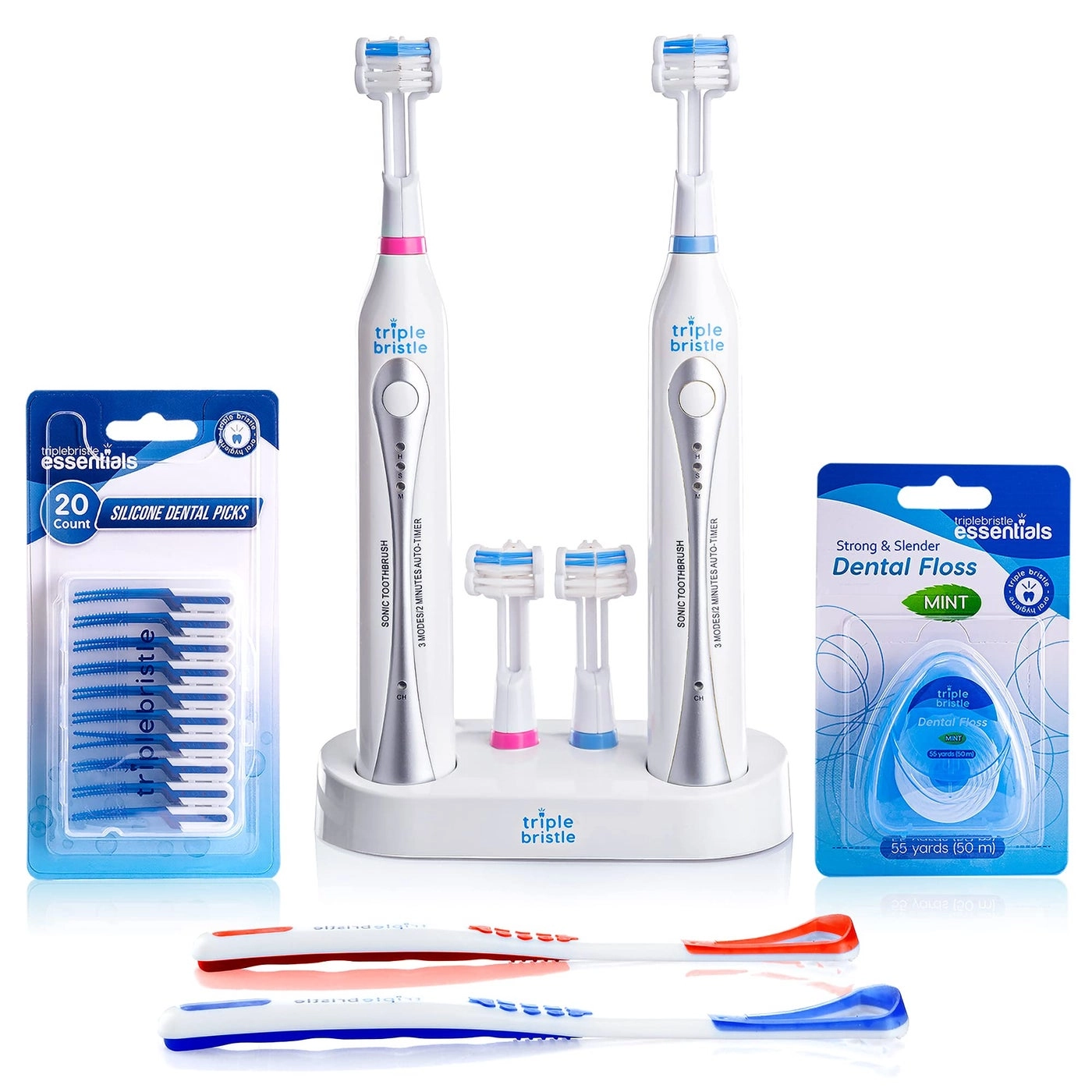Sonic Duo - 2 Toothbrushes Dual Rechargeable Stand
