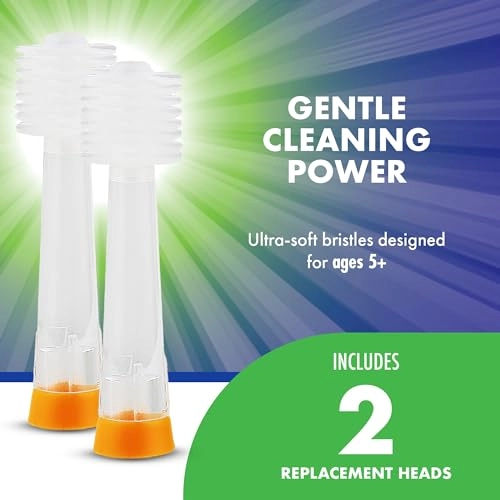 Kids Sonic Toothbrush Refill Heads - Microfiber Micro Bristles 2 Count Orange