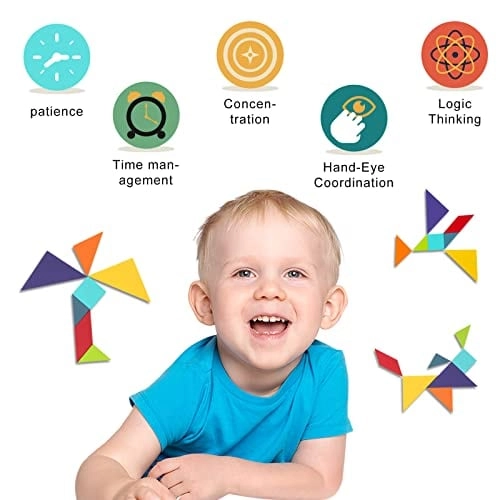 Wooden Pattern Blocks - 6+ 7 Pieces