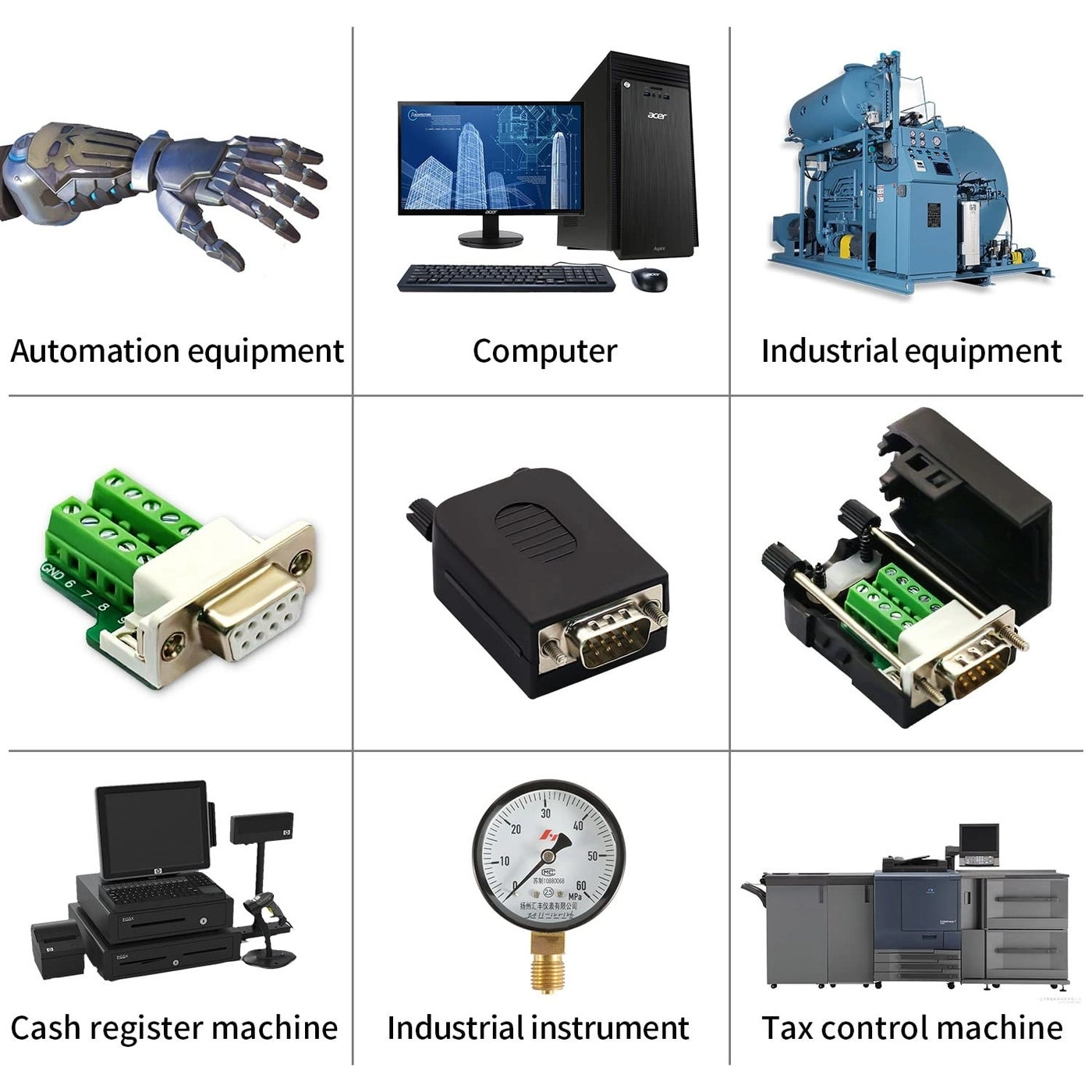 DB9 Male Solderless Connector