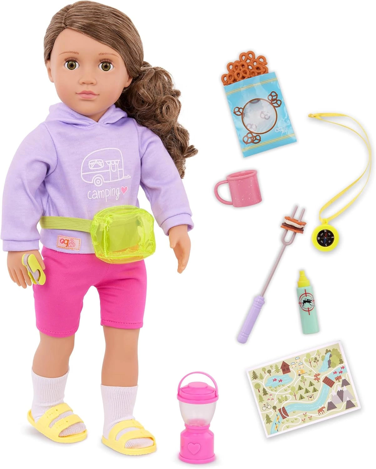 Our Generation Vivian Camping Doll - Hazel eyes wavy brown hair