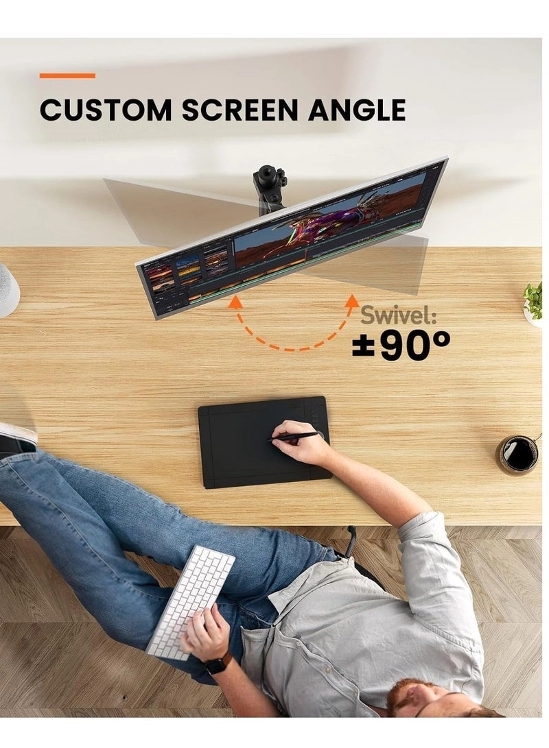 Single Monitor Arm - Single 13-32 Inch VESA 75x75/100x100mm