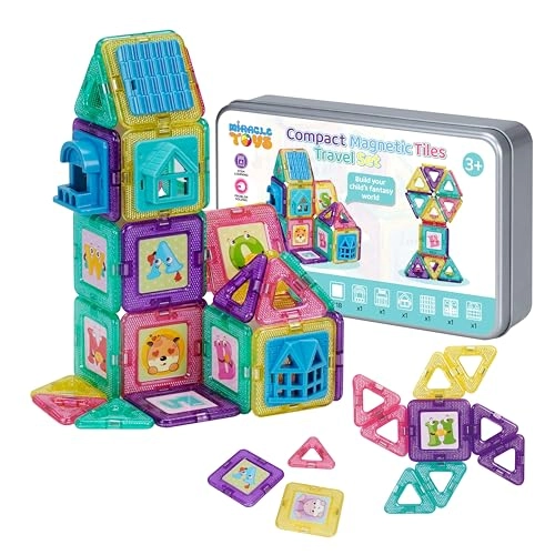 Mini Magnetic Tiles - 3 years and up 64 pieces