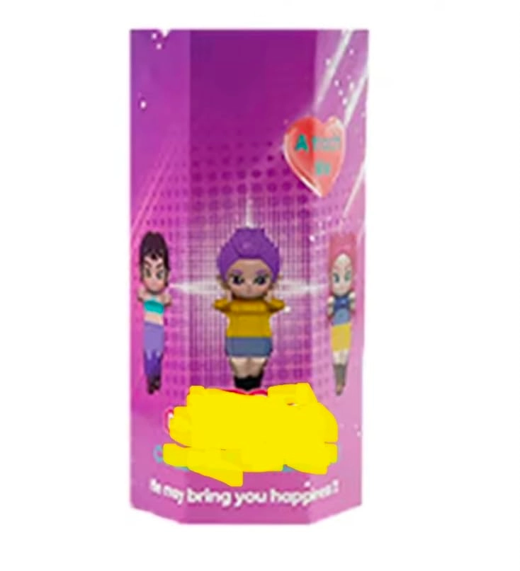 Minrong Labubu Miniature Figure - Pvc Purple Hair Ages 3+