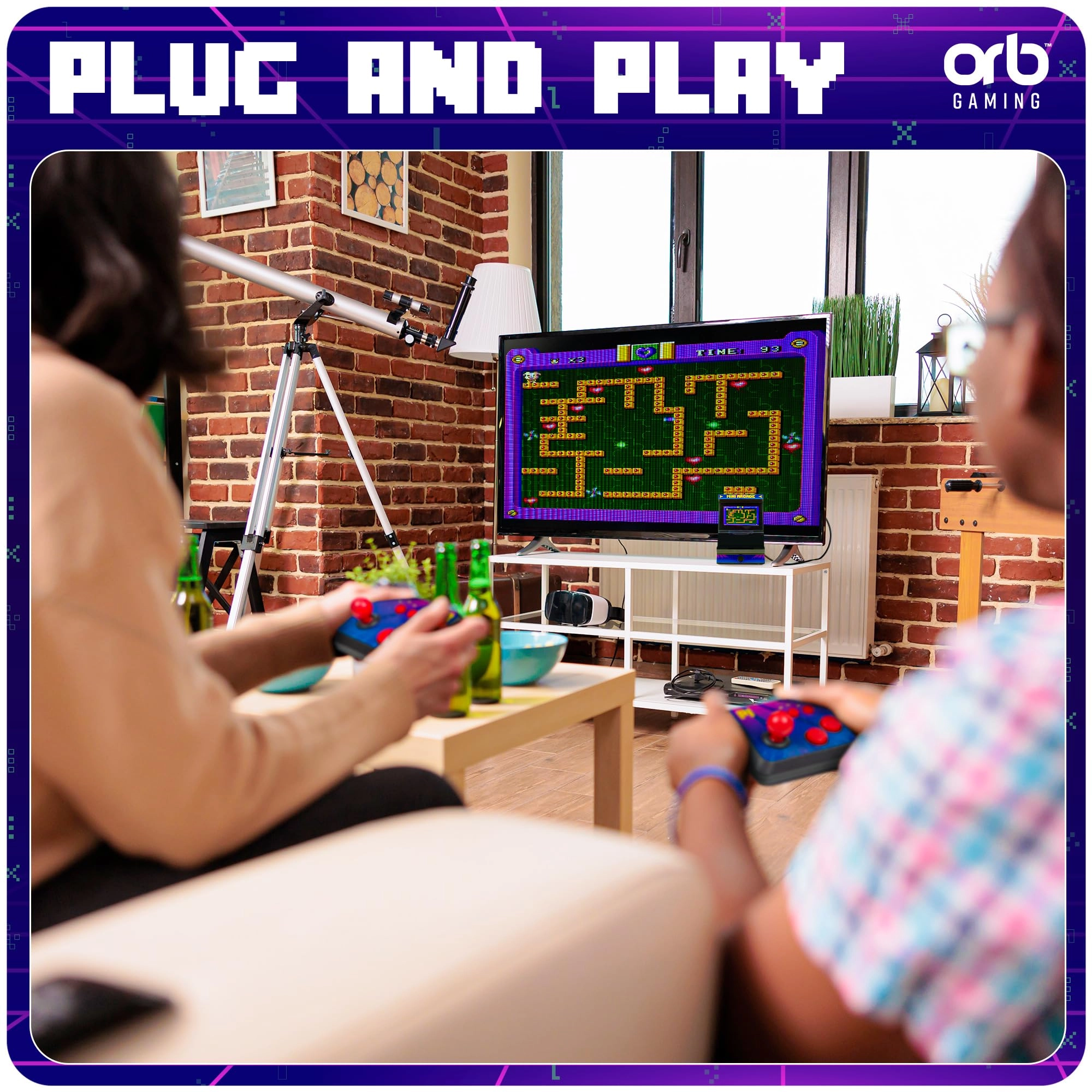 ORB Mini Arcade Machine - 2 Player 300 Built-in Games 4.3" LCD